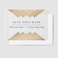 Gold Black Geometric Gatsby Save the Date