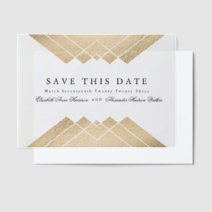 Gold Black Geometric Gatsby Save the Date