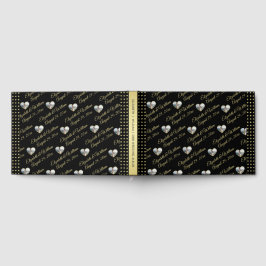 Gold & Black gepunktete personalisierte Hochzeit Gästebuch