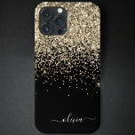 Gold Black Girl Glitzer Sparkle Monogram Name Cas Case-Mate iPhone Hülle<br><div class="desc">Gold und Black Imitate Sparkle und Dripping Glitzer gebürstete Metal Monogram Name und Initial Phone. Das macht den perfekten 16 Geburtstag,  Hochzeit,  Brautparty,  Jubiläum,  Babydusche oder Junggeselinnen-Abschied Geschenk für jemanden,  der Lieben glamourösen Luxus und schicke Stile.</div>