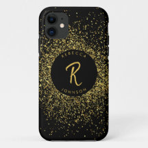 Gold & Black Girl Monogram