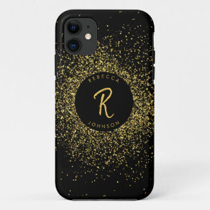 Gold & Black Girl Monogram Case-Mate iPhone Hülle