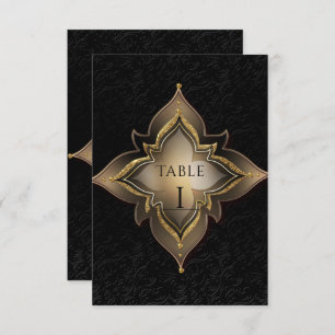 Gold Black Glam Exotic Chic Party Tischnummer
