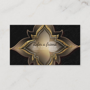 Gold Black Glam Exotische Blume Empfehlen Sie eine Empfehlungskarte