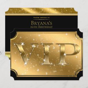 Gold & Black Glamour VIP-Party-Event-Ticket Einladung