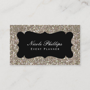 Gold & Black Glitzer Glam Chic Style Business Card Visitenkarte