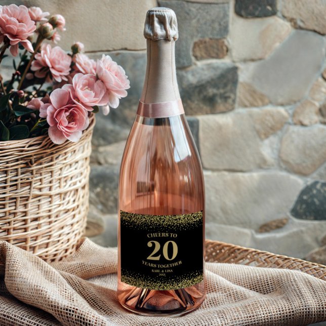 Gold Black Glitzer jubelt zum 20-jährigen Jubiläum (Von Creator hochgeladen)