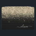 Gold Black Glitzer Script Monogram Girlaname iPad Pro Cover<br><div class="desc">Gold und Black Imitats Foil Metallic Sparkle Glitzer Script Monogram Name Laptop Case. Das macht den perfekten 16 Geburtstag,  Hochzeit,  Brautparty,  Jubiläum,  Babydusche oder Junggeselinnen-Abschied Geschenk für jemanden,  der Lieben glamourösen Luxus und schicke Stile.</div>