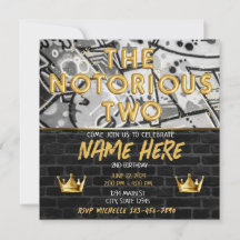 Gold Black Graffiti Crown Notorious ZWEI Geburtsta