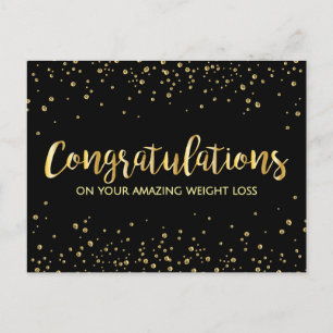 Gold Black gratuliert Gewichtsverlust Award Postkarte