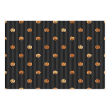 Gold Black Halloween Spipumkin & Bats Muster
