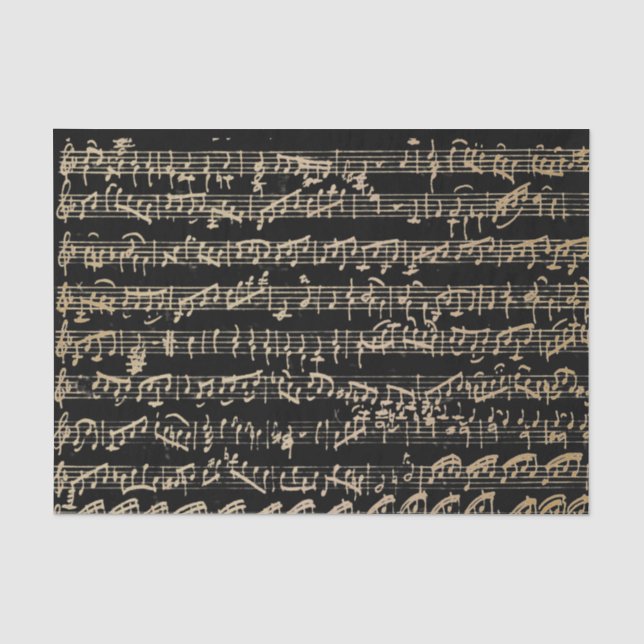 Gold Black Handbook Music Vintag Seidenpapier (Vorderseite)