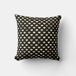 Gold Black Heart Metallic Confetti Sweet Girly Kissen