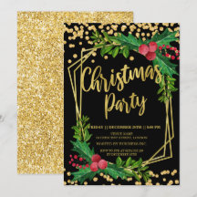 Gold Black Holtrahmen Glitzer Weihnachten Corporat
