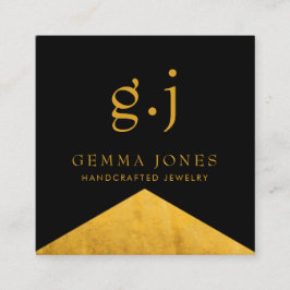 Gold Black Imitate Gold Foil Edge Schmuckdesigner Quadratische Visitenkarte