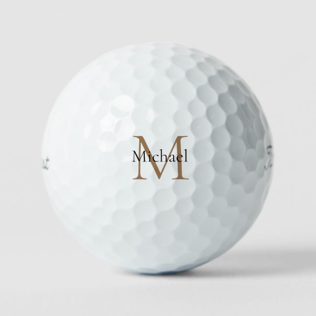 Gold & Black Individuelle Name Titleist Pro VI Golfball (Vorderseite)