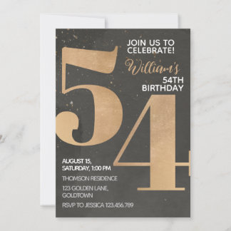 Gold Black Invitation 54e anniversaire