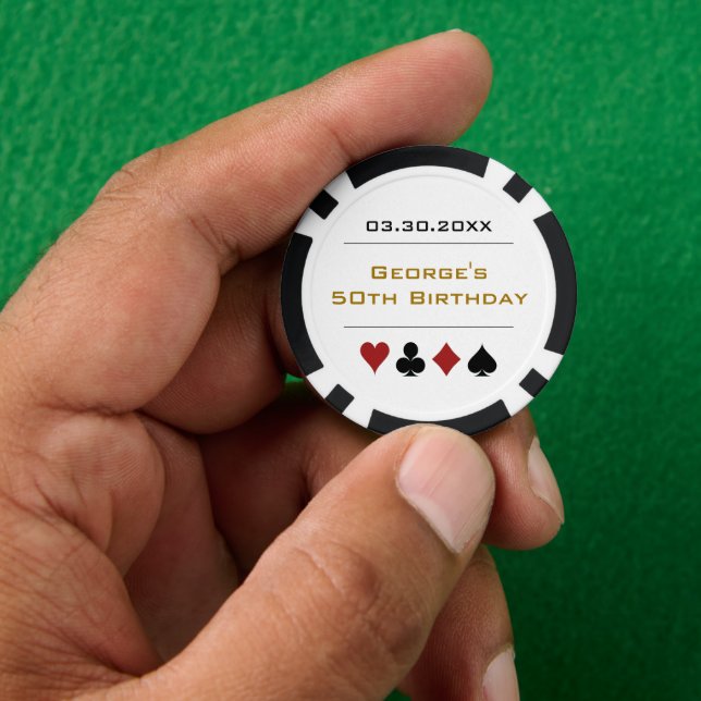 Gold Black Las Vegas Casino Poker Chip (Hand)
