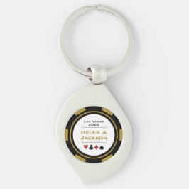 Gold Black Las Vegas Casino Poker Chip Hochzeit Schlüsselanhänger