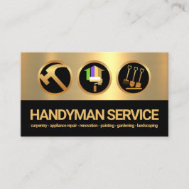 Gold Black Layers Handyman Tools Icons Builder Visitenkarte