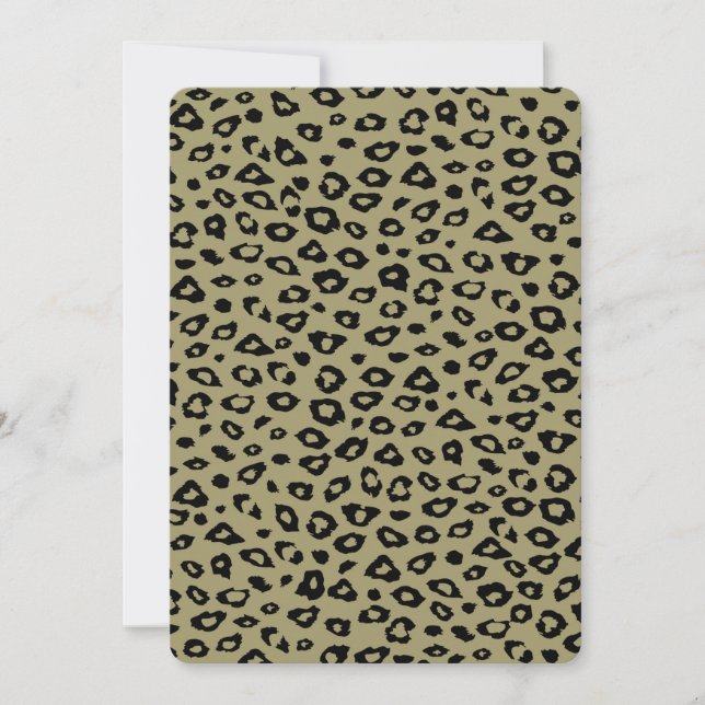 Gold Black Leopard Print Baby Dusche Einladung (Vorderseite)