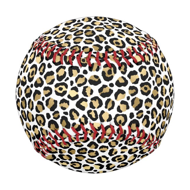 Gold Black Leopard Print Baseball (Vorderseite)