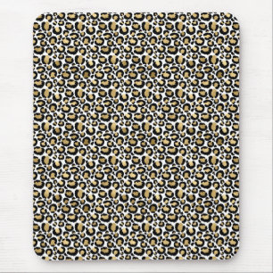 Gold Black Leopard Print Mousepad