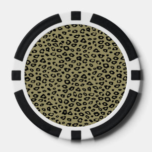 Gold Black Leopard Print Pokerchips
