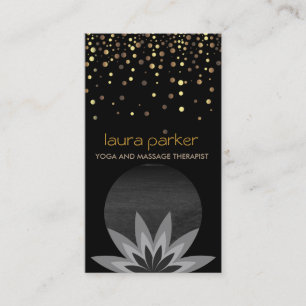 Gold Black Lotus Blume Logo Yoga Heilung Gesundhei Visitenkarte