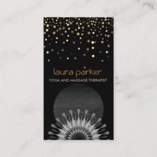 Gold Black Lotus Blume Logo Yoga Heilung Gesundhei Visitenkarte