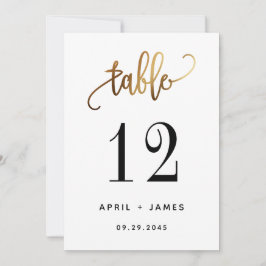 Gold Black Love Script Typografy Tischnummer