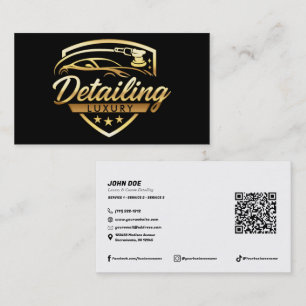 Gold & Black Luxury Auto Car Detection Body Shop Visitenkarte