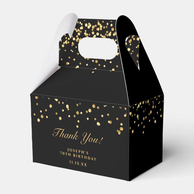 Gold & Black Luxury Vielen Dank für Ihre 70. Gebur Geschenkschachtel (Rückseite)