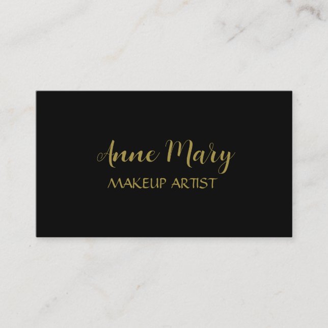 Gold Black Makeup Artist Salon Minimal Modern Visitenkarte (Vorderseite)