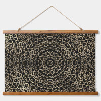 Gold Black Mandala Chic Trippy Psychedelic Hippie