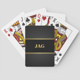 Gold Black Masculine Monogrammed Spielkarten