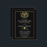 Gold & Black Masquerade Sweet 16 Party<br><div class="desc">Budget Gold & Black Masquerade Sweet 16 Party Einladungen von Eugene_Designs. Im Rahmen der Budgetauswahl hier auf Zazzle kommen diese Einladungen nicht mit Umschlägen und passen nicht einfach in einen Standard-Umschlag. Die nahe Größe ist A6, aber es wird eine Lücke von ca. 10 cm geben. Wenn es Ihnen an Sicherheit...</div>