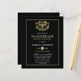 Gold & Black Masquerade Sweet 16 Party