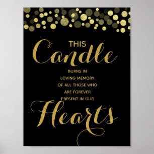 Gold & Black Memory Kerzenzeichen für die Hochzeit Poster