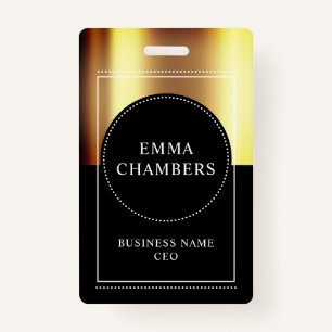 Gold Black Metallic Nom commercial Titre Badge