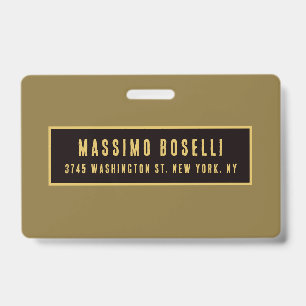 Gold & Black Minimalist Professional Modern Ausweis
