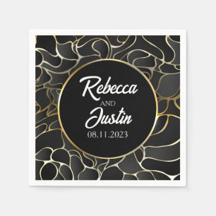 Gold Black Modern Boho Serviette