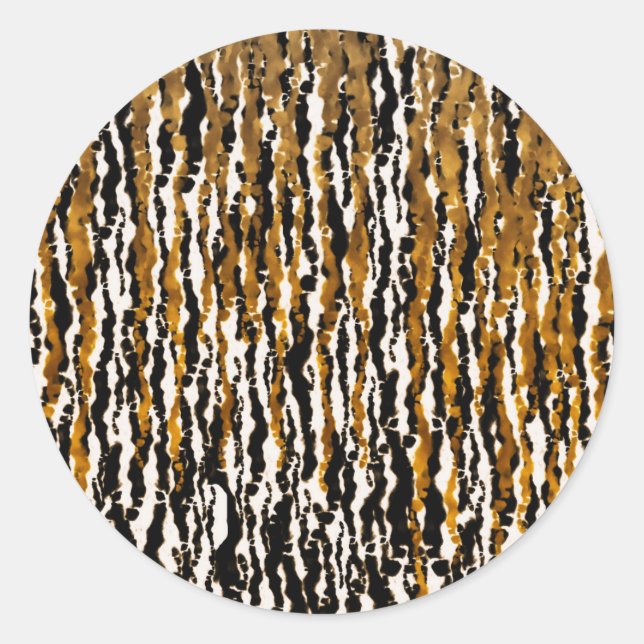 Gold & Black Modern Safari Jungle Glam Party Runder Aufkleber (Vorderseite)