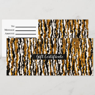 Gold & Black Modern Safari Rain Geschenkgutschein Einladung