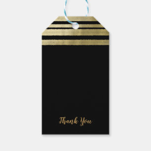Gold & Black Moderne Chic Elegante Hochzeit Geschenkanhänger