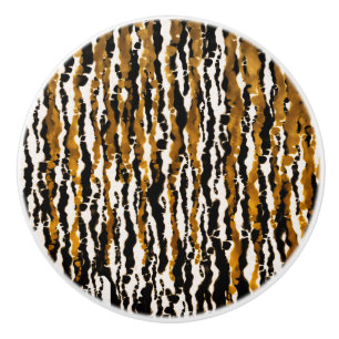 Gold & Black Moderne Safari-Regen Dschungel Glamou Keramikknauf