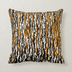 Gold & Black Moderne Safari-Regen-Dschungel Glamou Kissen