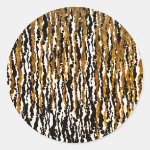 Gold & Black Moderne Safari-Regen-Dschungel-Glamou Runder Aufkleber