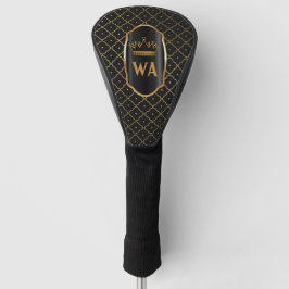 Gold Black Monogram Golf Head Cover Headcover