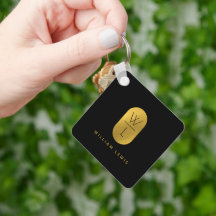 Gold & Black Monogram Modern Minimalistisch